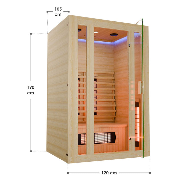 Infraroodcabine Nyborg S120V – 2 personen, diepe infraroodwarmte