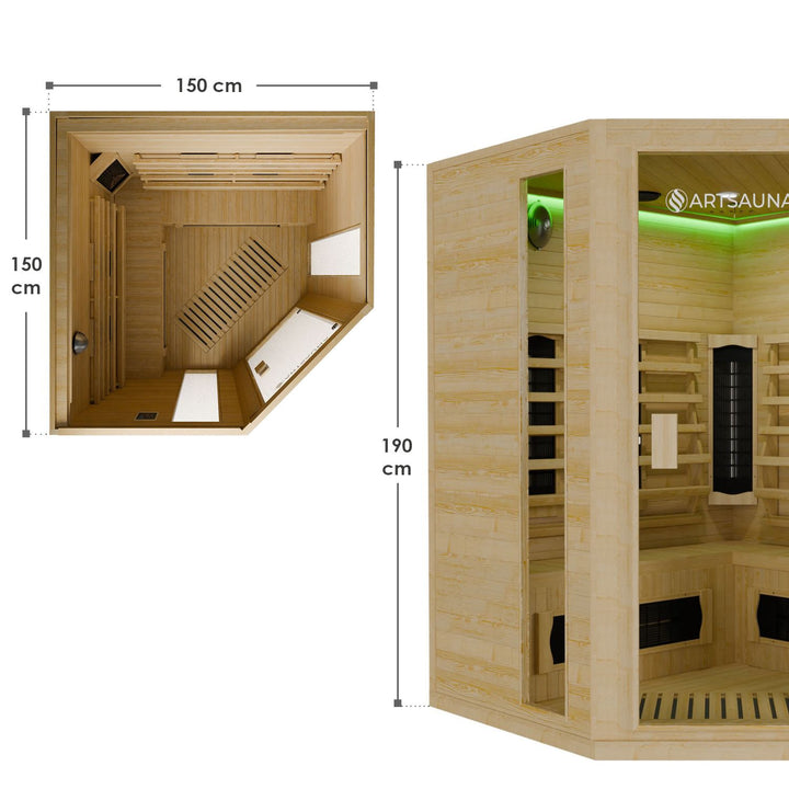 Infraroodcabine Nyborg E150K – hoekcabine voor 4 personen