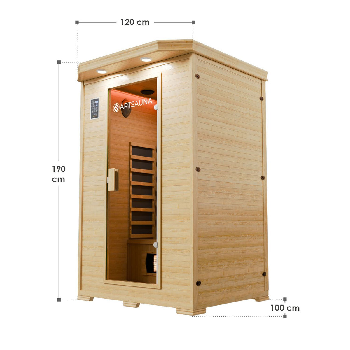 Infraroodcabine Oslo – triplex verwarmingssysteem, hemlockhout